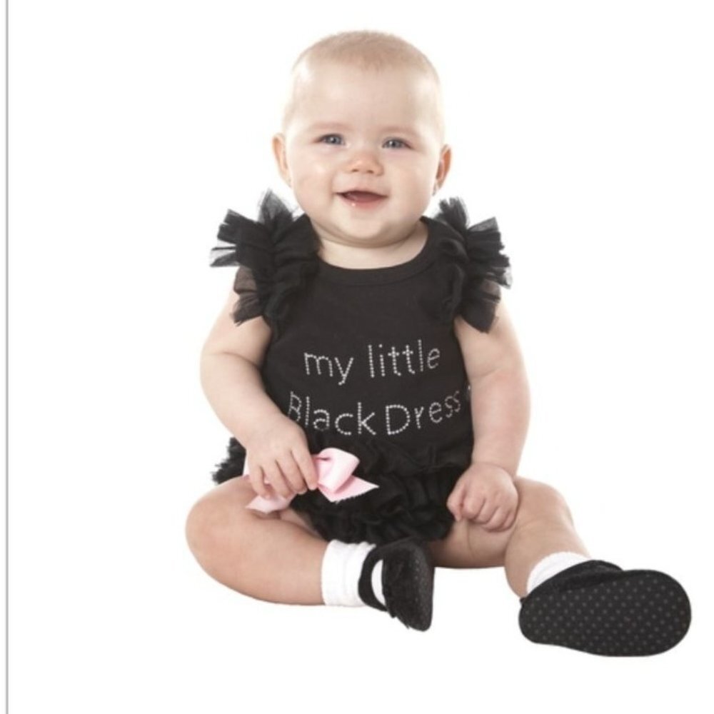 NWT Ganz Baby My Little Black Dress Onesie in black Size‎ M (6-12months)